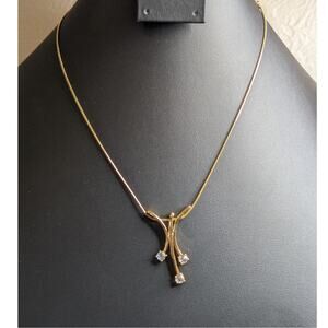 Annaleece by Devries Crystal 22k Gold/Rhodium Pendant Necklace